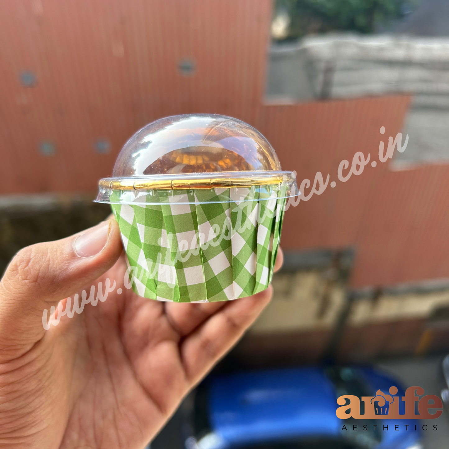 Checks Metallic Cupcake Liner Ready To Bake And Serve WITH Lid (50pcs) Pack