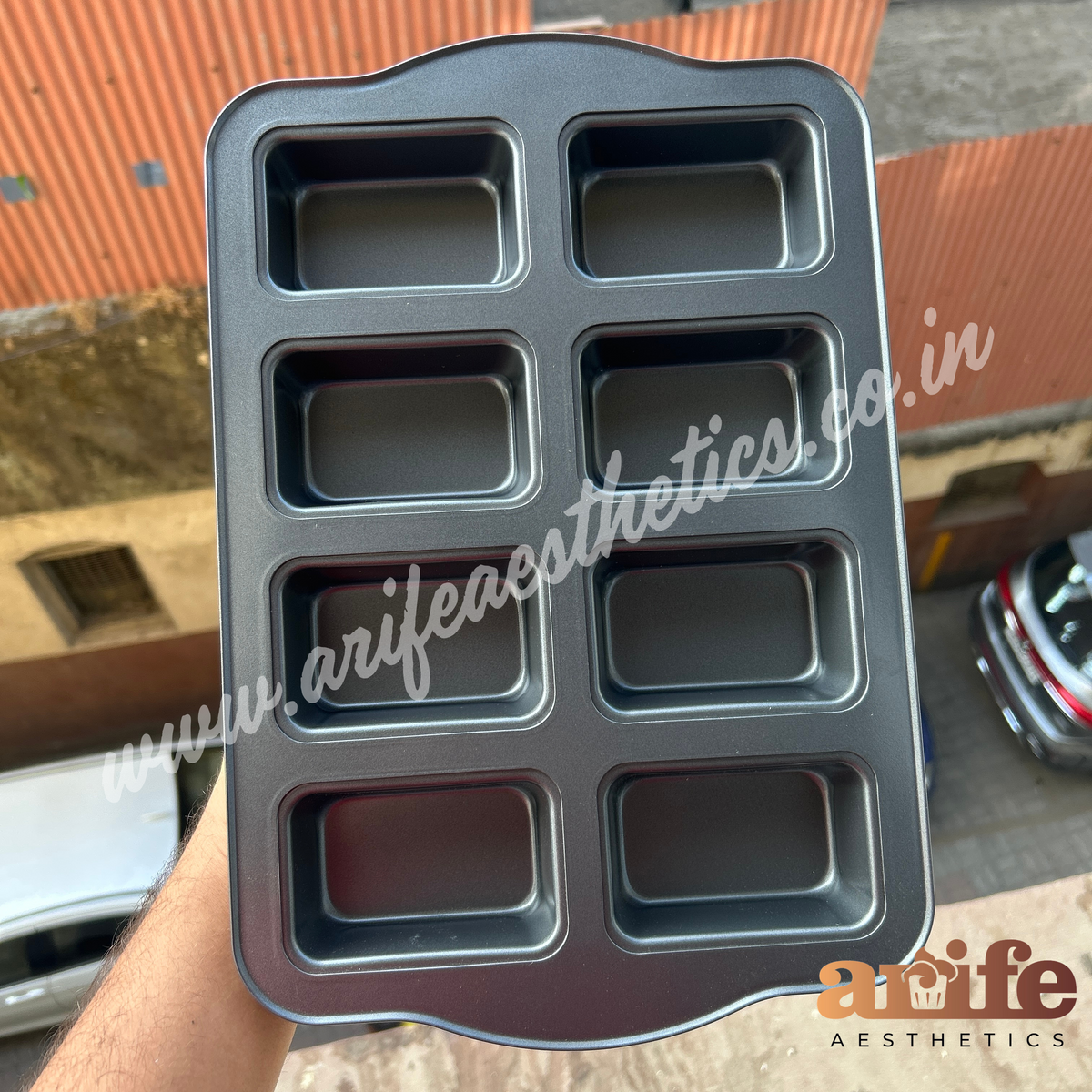 8 Cavity Rectangle Muffin Tray Nonstick Mould – Arife.Aesthetics