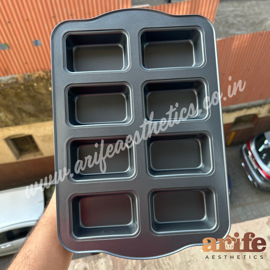 8 Cavity Rectangle Muffin Tray Nonstick Mould