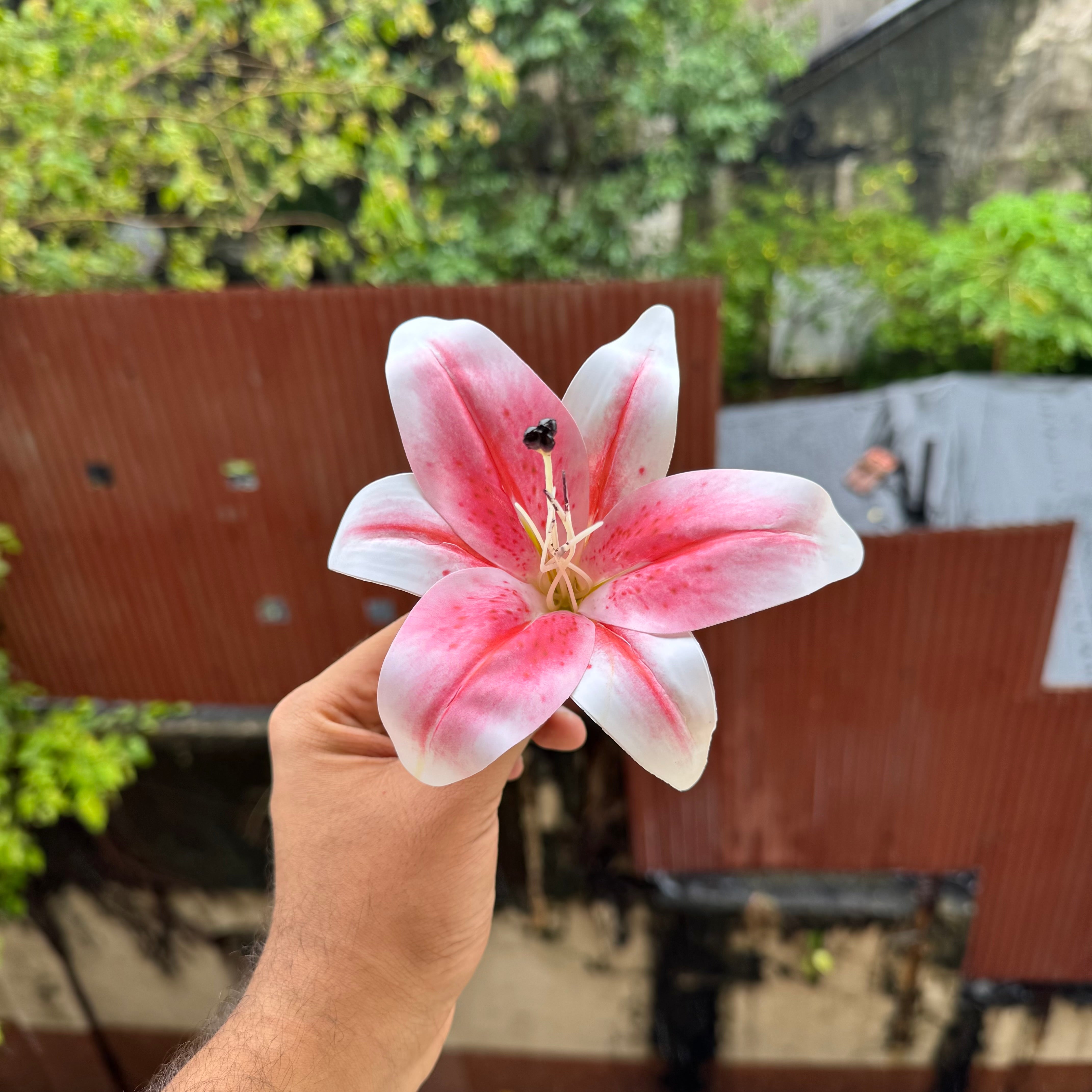 Artificial Lily Flower Pink 1pc - Arife.Aesthetics