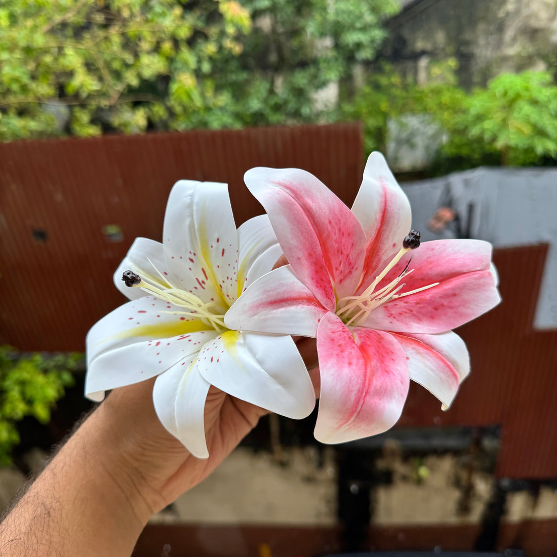 Artificial Lily Flower Pink 1pc - Arife.Aesthetics