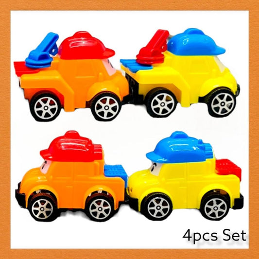 4 Pieces Cartoon Construction Vehicle Toys Cake Toppers