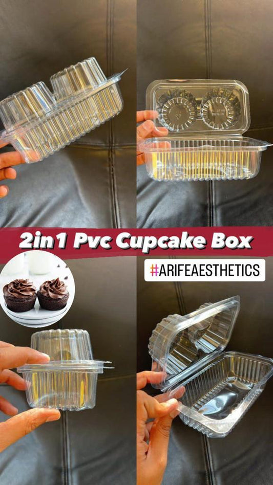 2 In 1 Pvc Cupcake Box 10 Pc