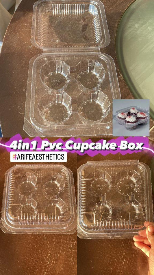 4 In 1 PVC Cupcake Box 10 Pc