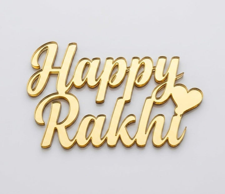 Happy Rakhi - Gold Acrylic Charm 10pc - Arife.Aesthetics