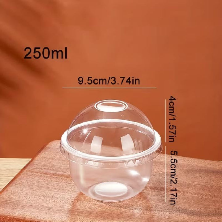 Korean Round Pet Containers For Dessert , Mousse , Parfait • 250ml • 95250U (10pc) - Arife.Aesthetics