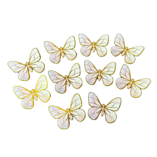 10 Pcs Pastel Green And Purple Butterfly Paper Topper For Cake And Cupcake