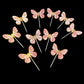 10 Pcs Peach Butterfly Paper Topper With Toothpick For Cake And Cupcake