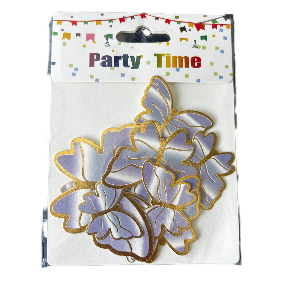 10 Pc Purple With Golden Border Paper Butterfly