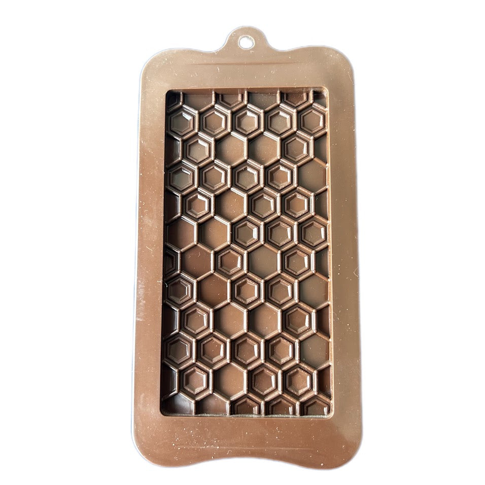 1 Cavity Honeycomb Bar Shape Silicone Chocolate Mould