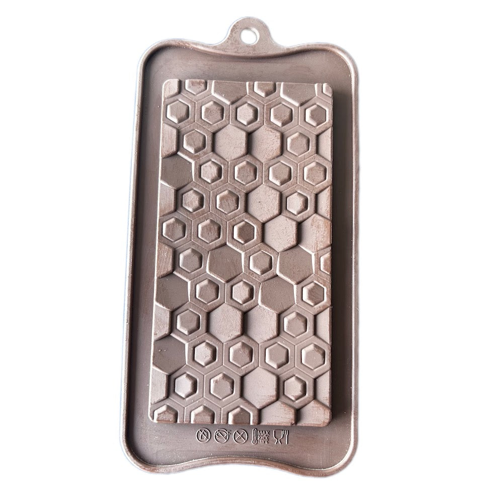 1 Cavity Honeycomb Bar Shape Silicone Chocolate Mould