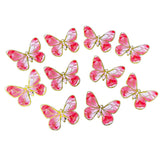 10 Pcs Shaded Red And White Butterfly Paper Topper For Cake And Cupcake