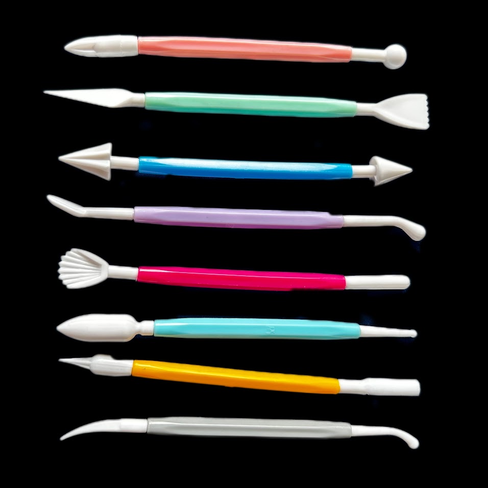 8Pcs New Cake Modelling Tools Set Fondant Clay Cutter Carve Pen Mould Tool