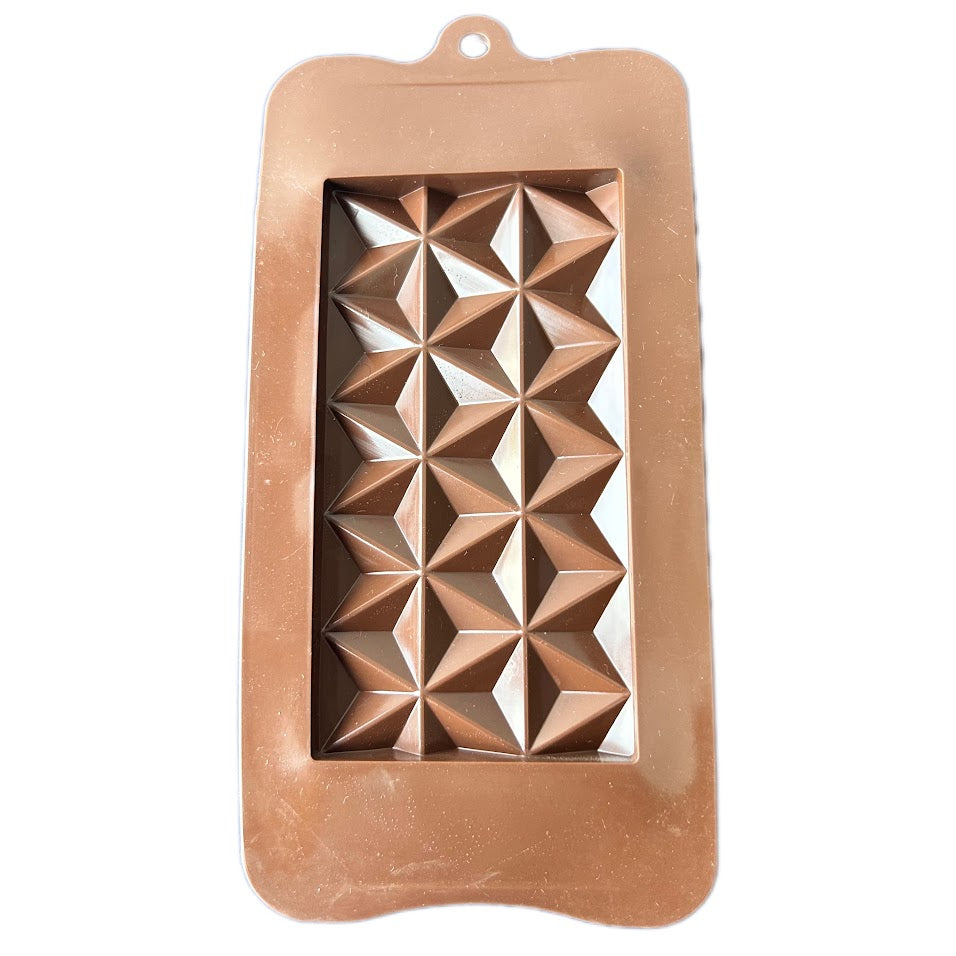 1 Cavity Triangle Diamond Bar Shape Silicone Chocolate Mould