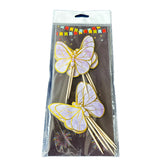 10 Pcs Purple Butterfly Paper Topper With Toothpick For Cake And Cupcake