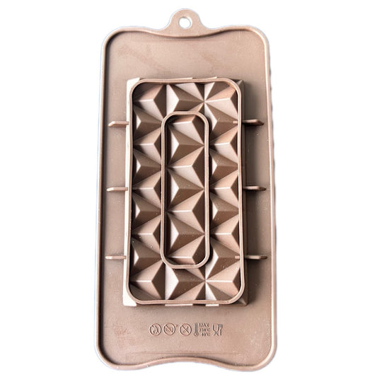 1 Cavity Triangle Diamond Bar Shape Silicone Chocolate Mould