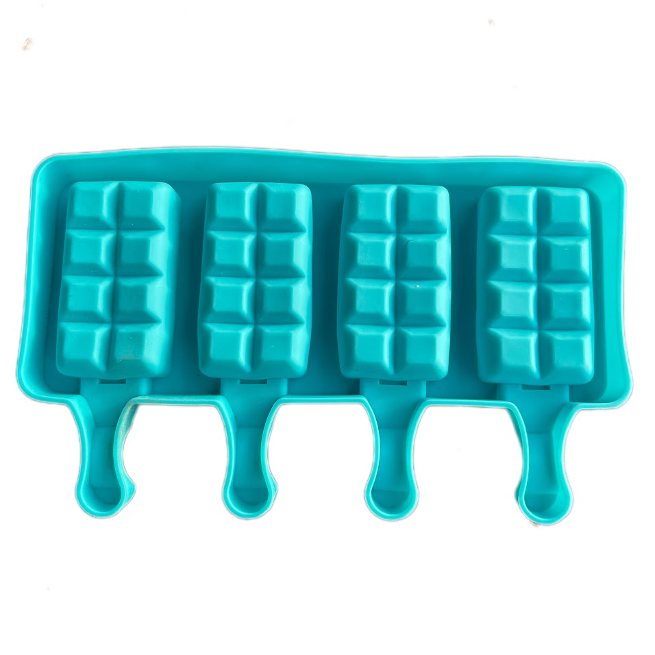 4 Cavity White Classic Silicone Chunky Bar Cakesicle Mould