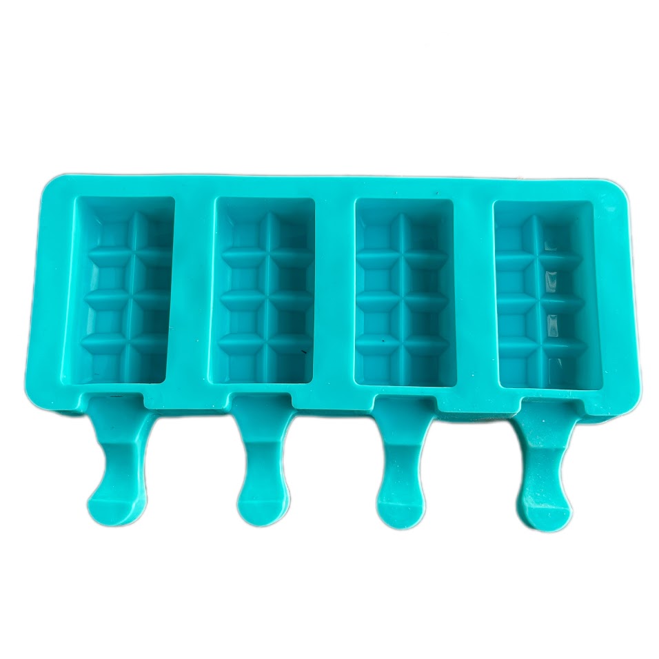 4 Cavity White Classic Silicone Chunky Bar Cakesicle Mould