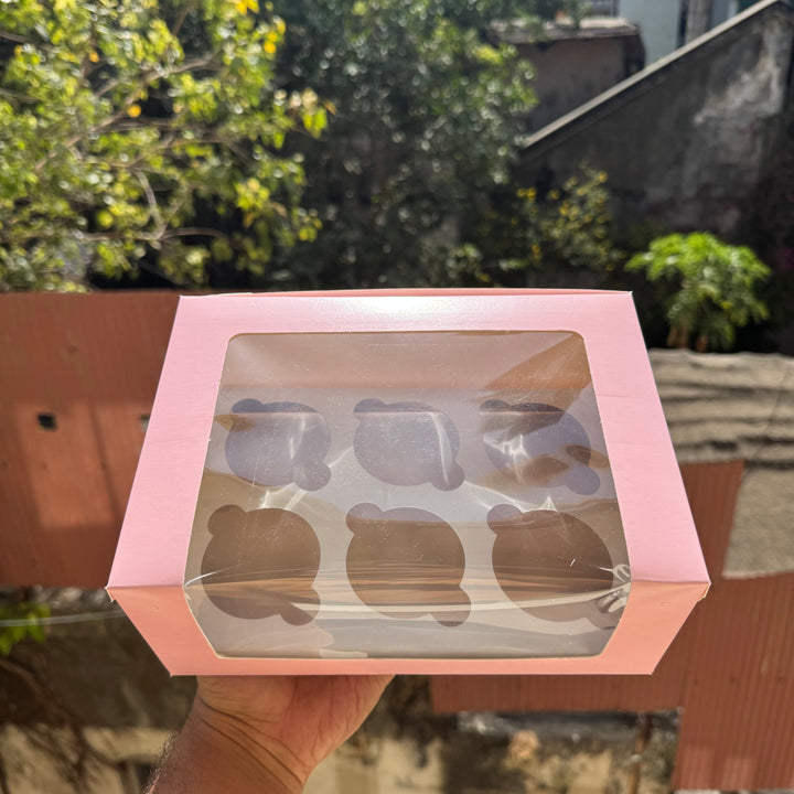 Pink Cupcake For 6 Cupcakes With L Shape Display (10pc) - Arife.Aesthetics