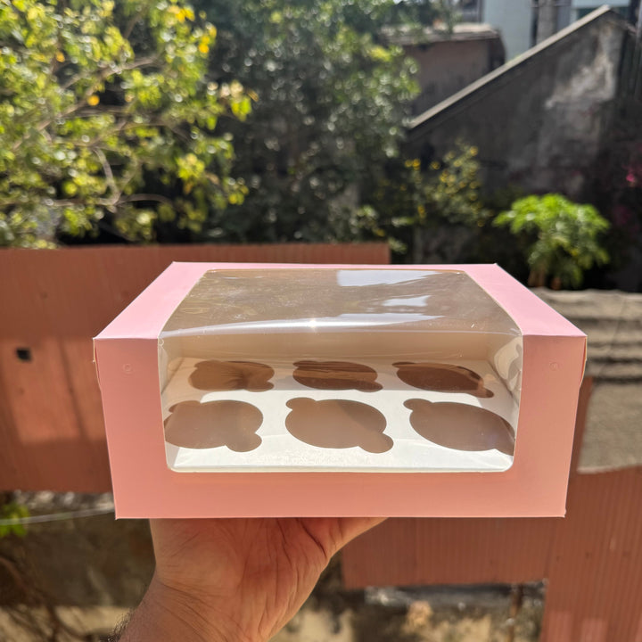 Pink Cupcake For 6 Cupcakes With L Shape Display (10pc) - Arife.Aesthetics