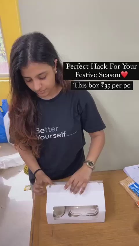 6 Cupcake Box With Handle White (10pc)