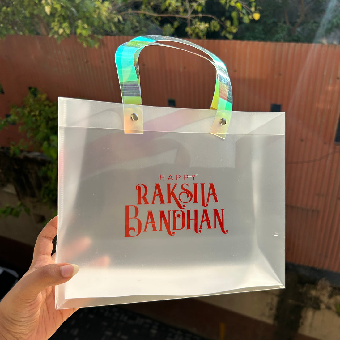 Rakhi Frosted Hamper Bag PVC (10pc) - Arife.Aesthetics