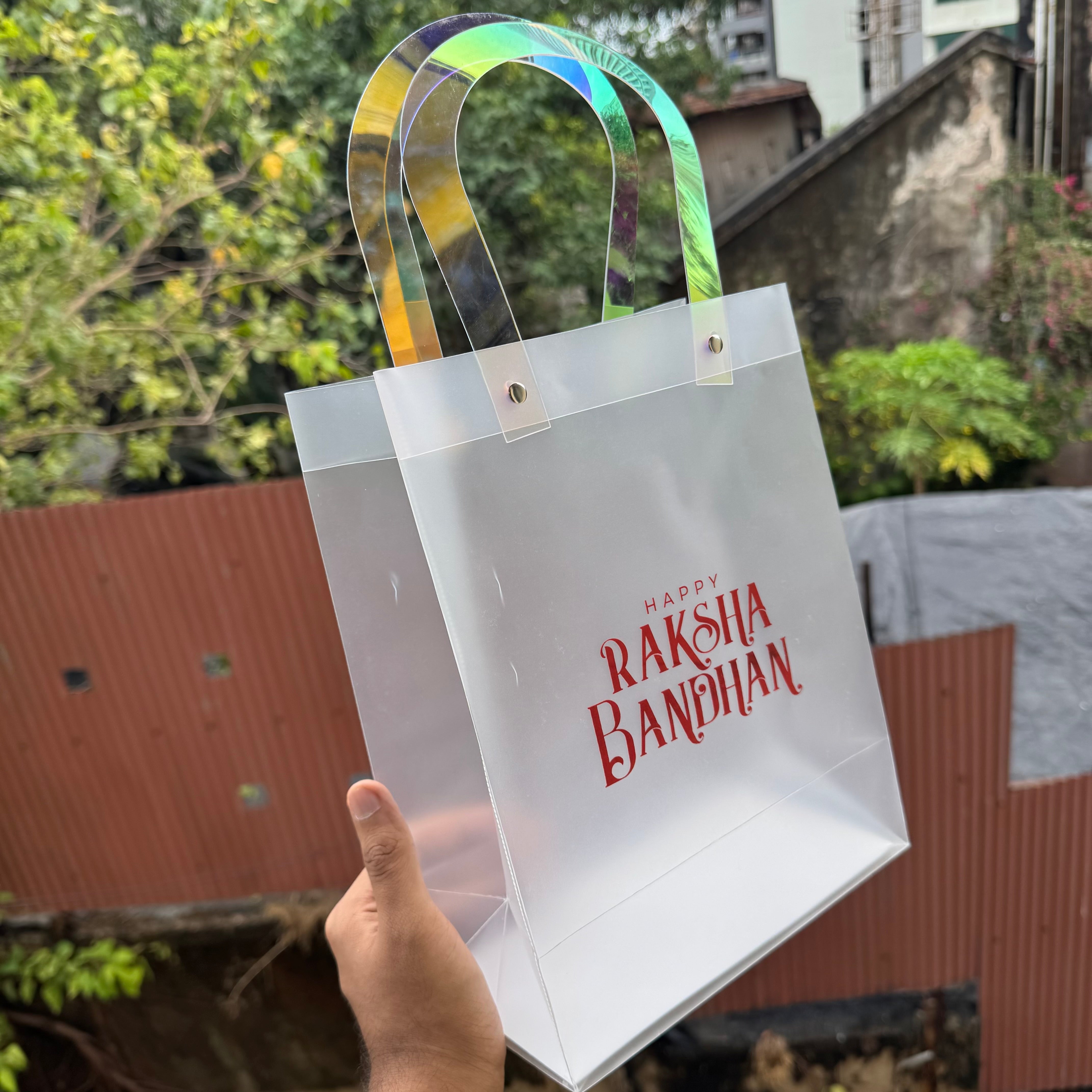 Rakhi Frosted Hamper Bag PVC(10pc) - Arife.Aesthetics
