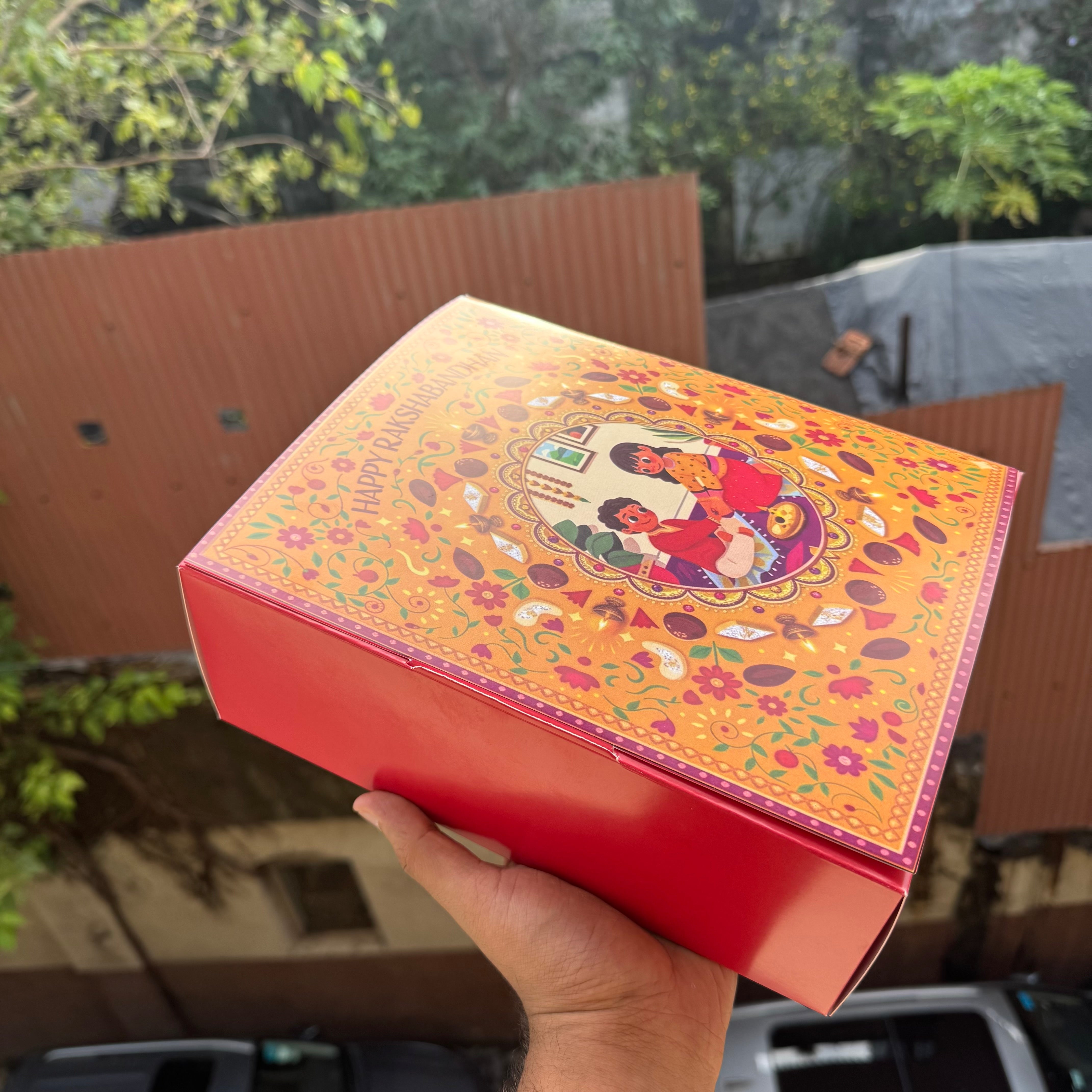 Rakhi Hamper Box With Cavity For Jars / Tubs and Rakhi (10pc) - Arife.Aesthetics