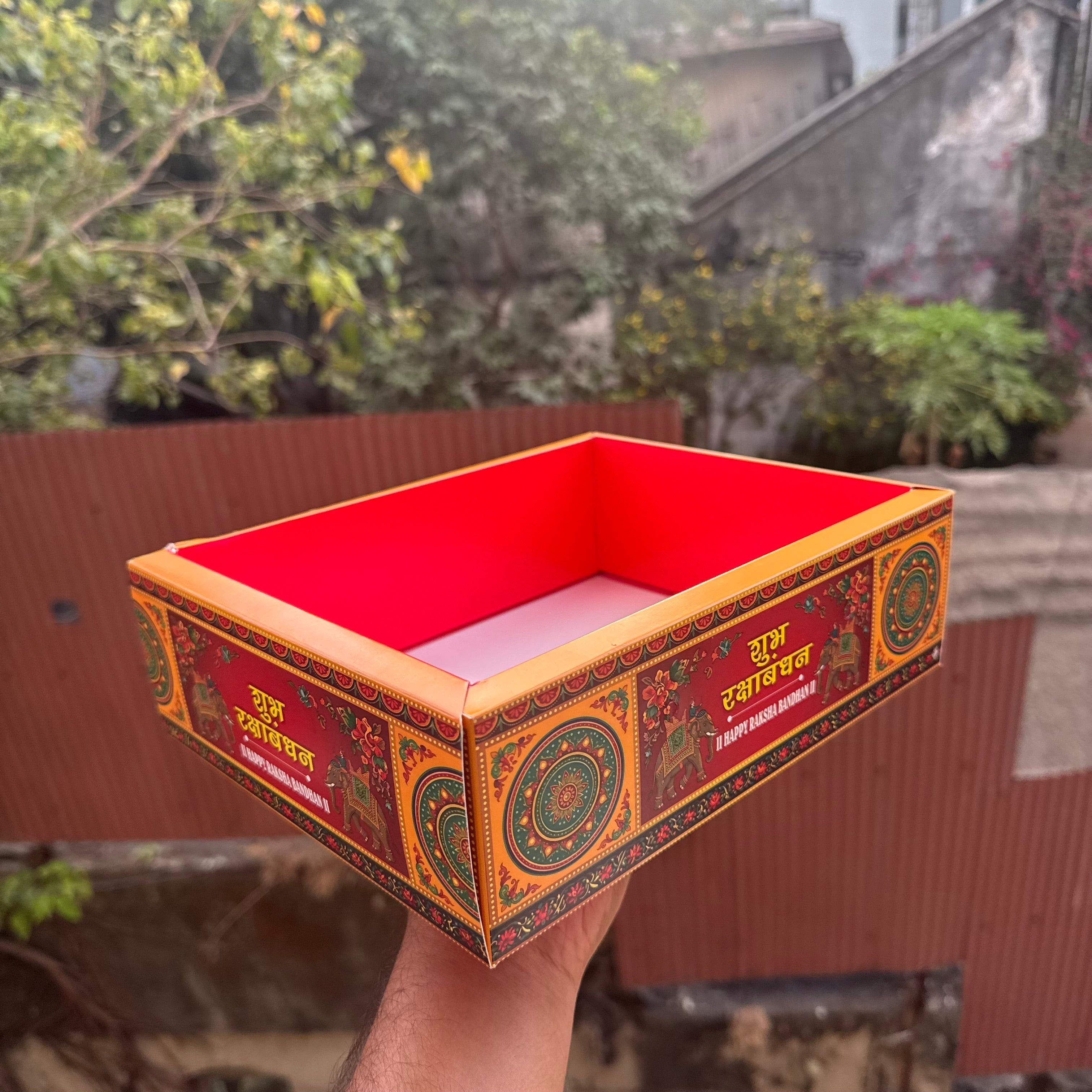 Rakhi Hamper Box With Lid • Size - 9x7x3” - Arife.Aesthetics