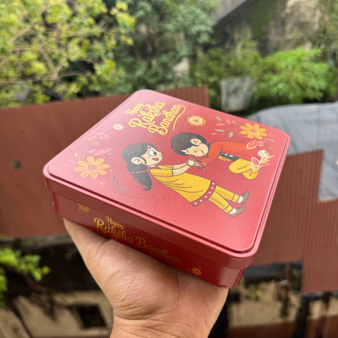 Rakhi Square Dream Tin 6x6x1.5inch - Arife.Aesthetics