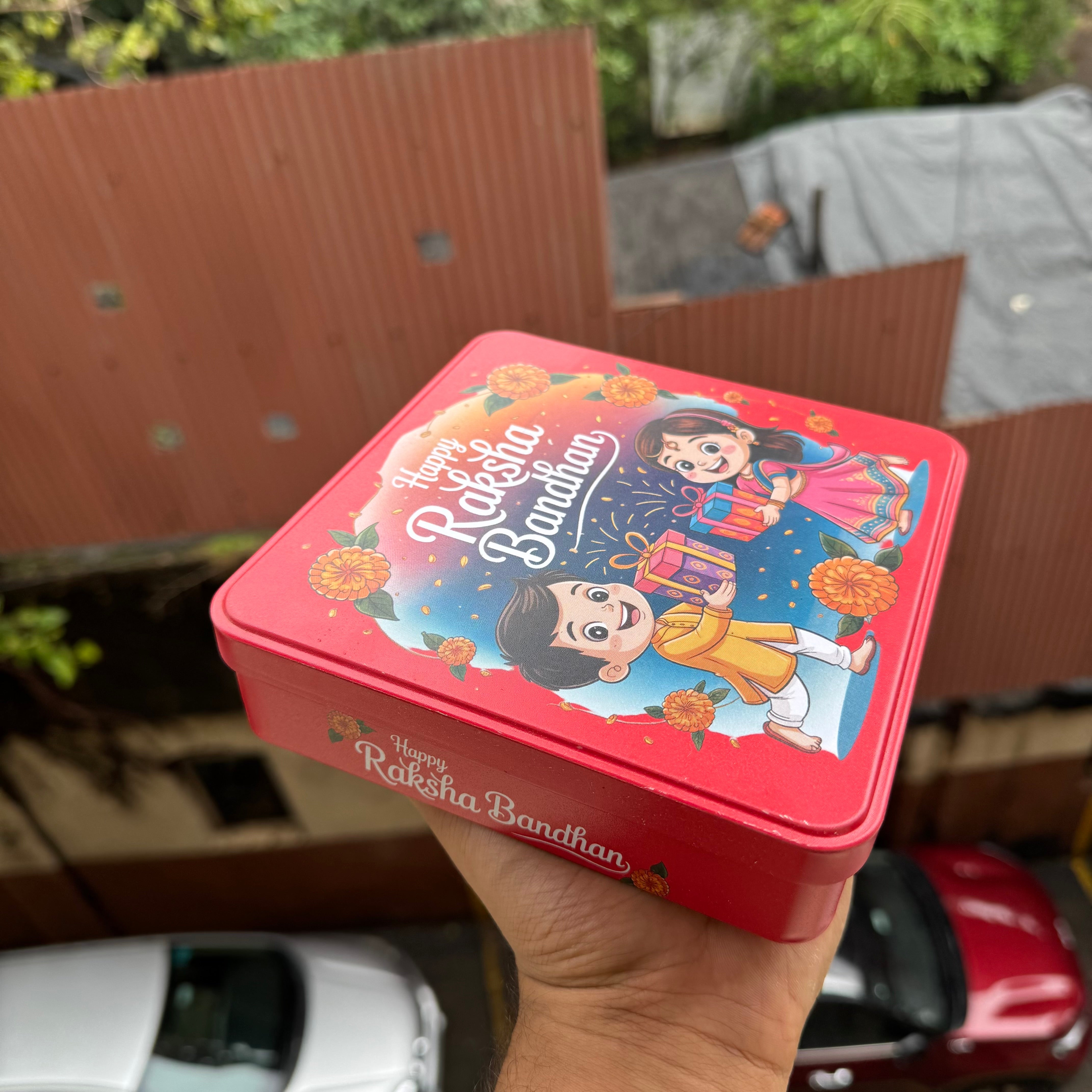 Rakhi Square Dream Tin 6x6x1.5inch - Arife.Aesthetics