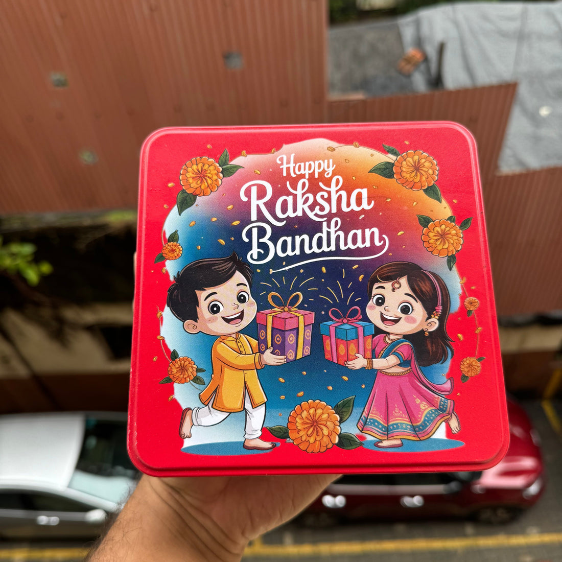 Rakhi Square Dream Tin 6x6x1.5inch - Arife.Aesthetics