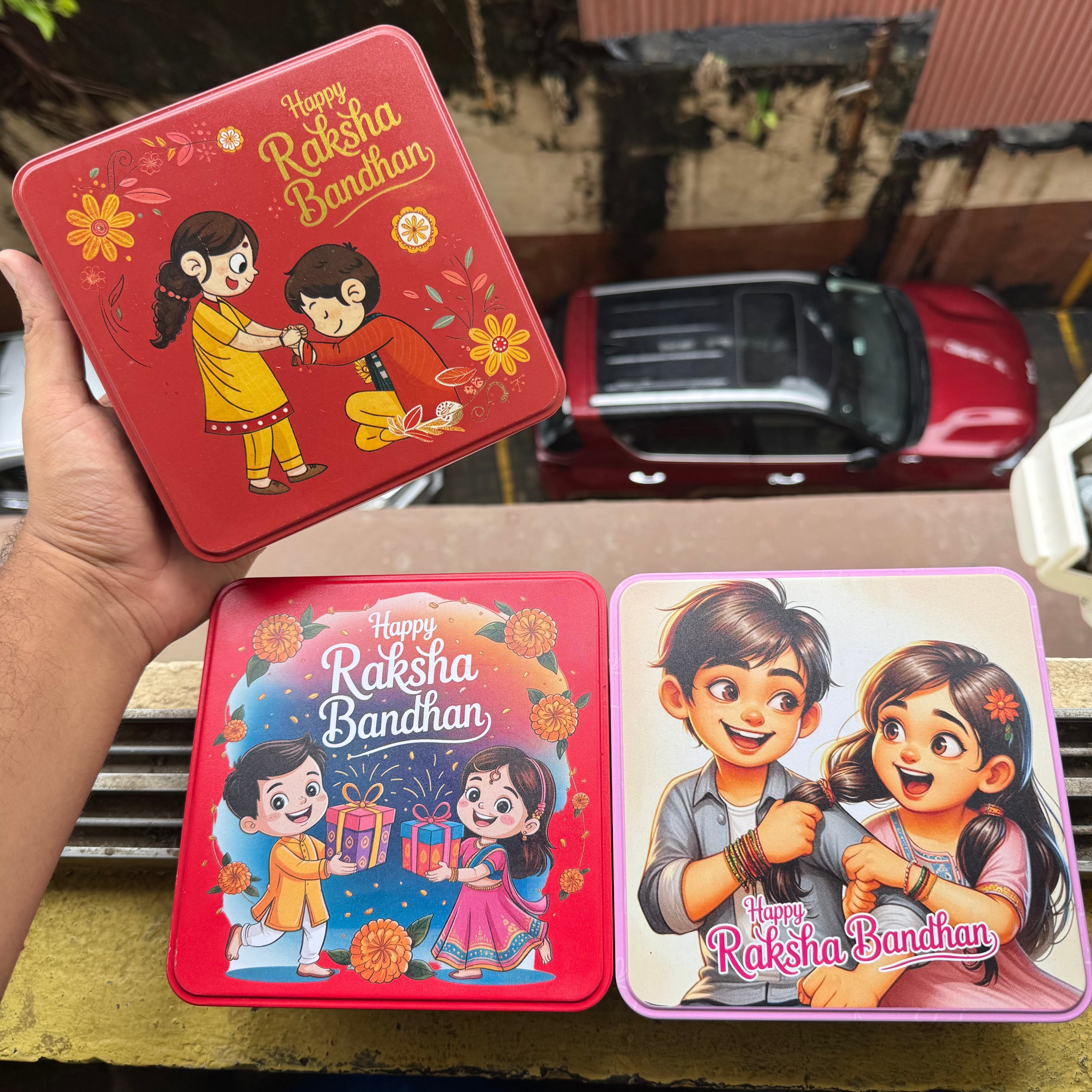 Rakhi Square Dream Tin 6x6x1.5inch - Arife.Aesthetics