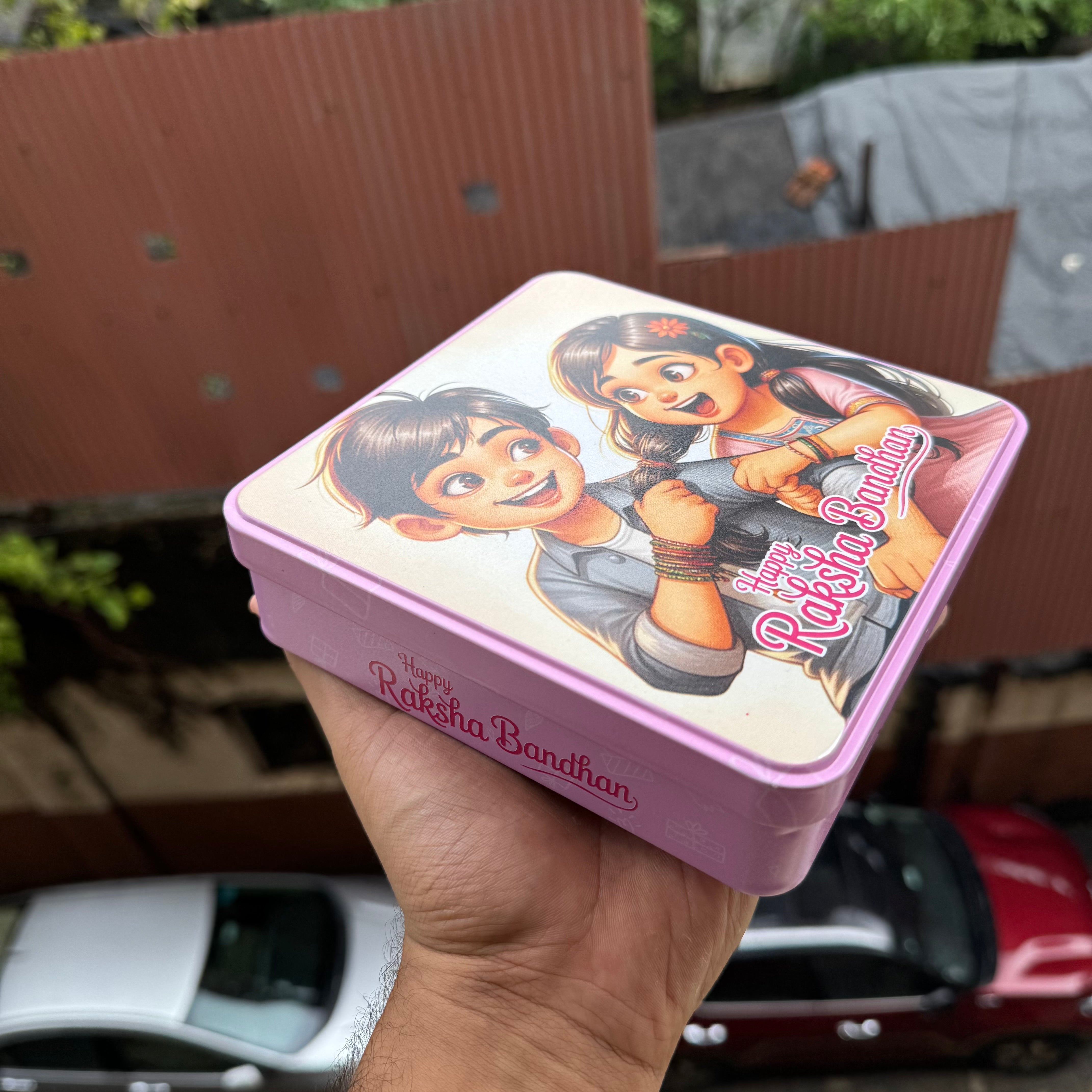 Rakhi Square Dream Tin 6x6x1.5inch - Arife.Aesthetics