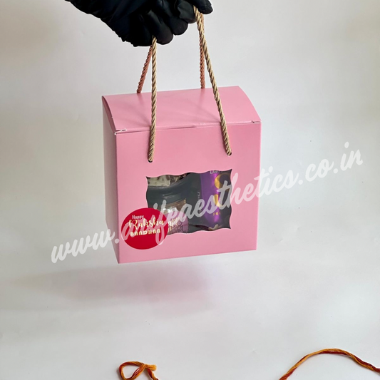 Hamper Bag / Box With Handle 6inch PINK (10pcs)