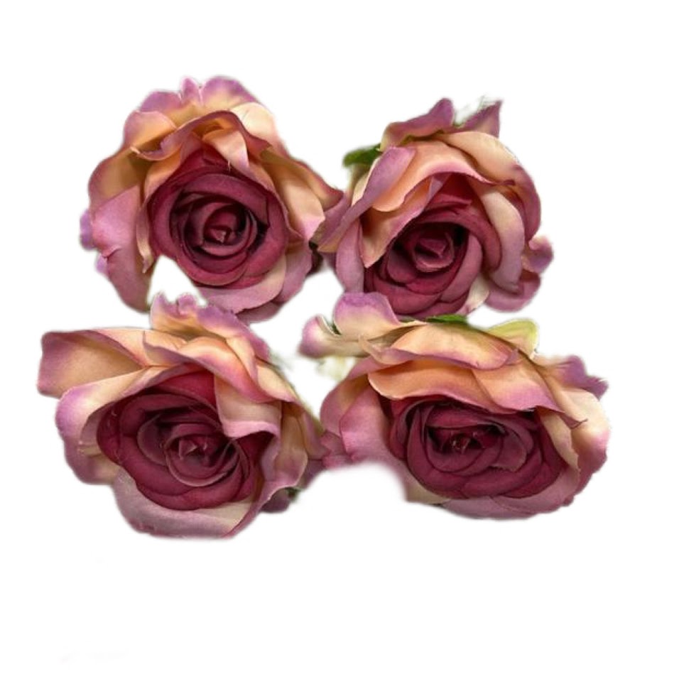 Medium Rose Artificial Flower - 4 Pc Pack